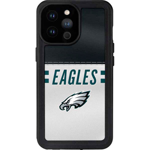 NFL Philadelphia Eagles White Striped iPhone 14 Pro Max Waterproof Case