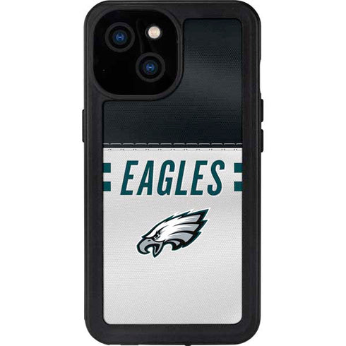 NFL Philadelphia Eagles White Striped iPhone 15 Waterproof Case