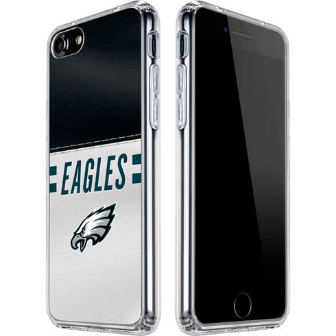 NFL Philadelphia Eagles White Striped iPhone SE (2nd & 3rd Gen) Clear Case