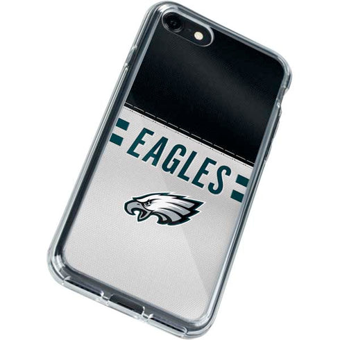 NFL Philadelphia Eagles White Striped iPhone SE (2nd & 3rd Gen) Clear Case