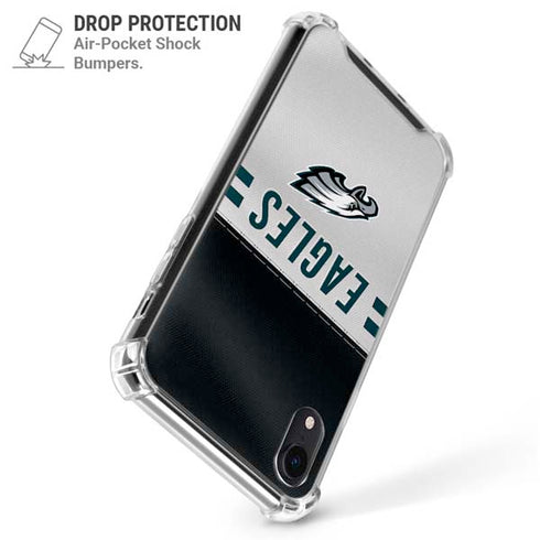 NFL Philadelphia Eagles White Striped iPhone XR Clear Case