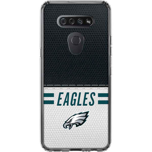 NFL Philadelphia Eagles White Striped LG K51/Q51 Clear Case