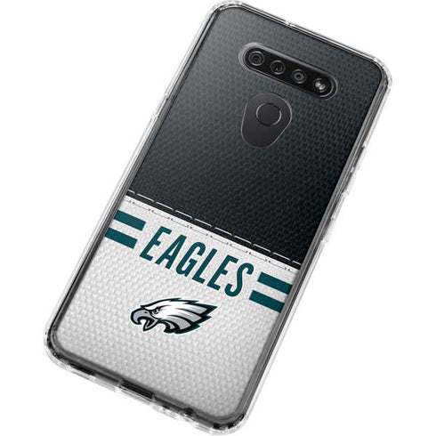 NFL Philadelphia Eagles White Striped LG K51/Q51 Clear Case