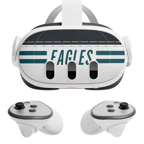 NFL Philadelphia Eagles White Striped Meta Quest 3 Skin