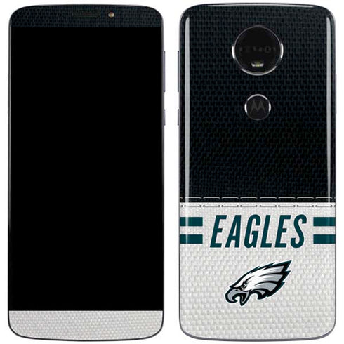 NFL Philadelphia Eagles White Striped Moto E5 Plus Skin