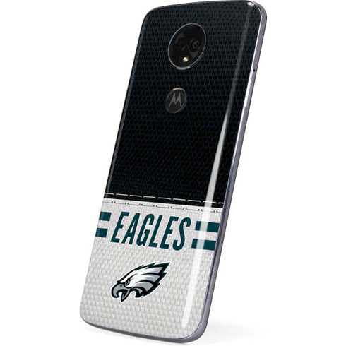 NFL Philadelphia Eagles White Striped Moto E5 Plus Skin