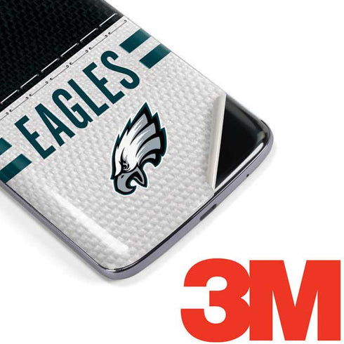 NFL Philadelphia Eagles White Striped Moto E5 Plus Skin