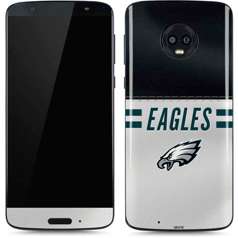 NFL Philadelphia Eagles White Striped Moto G6 Skin