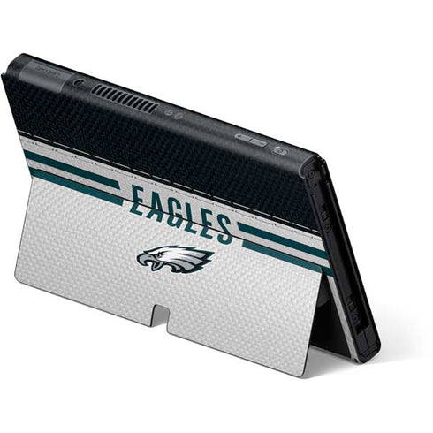 NFL Philadelphia Eagles White Striped Nintendo Switch OLED (2021) Skin