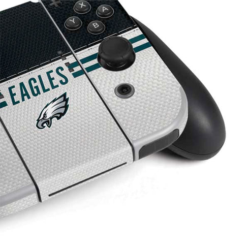 NFL Philadelphia Eagles White Striped Nintendo Switch OLED (2021) Skin