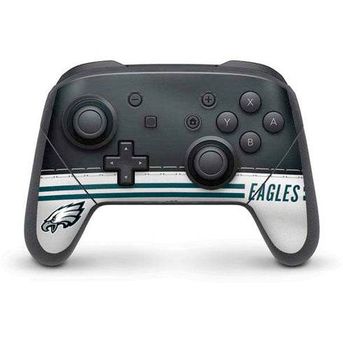 NFL Philadelphia Eagles White Striped Nintendo Switch Pro Controller Skin