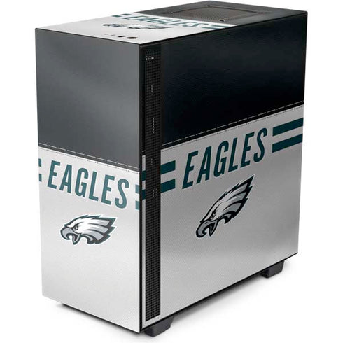NFL Philadelphia Eagles White Striped NZXT H510 Compact ATX Mid-Tower Case Skin