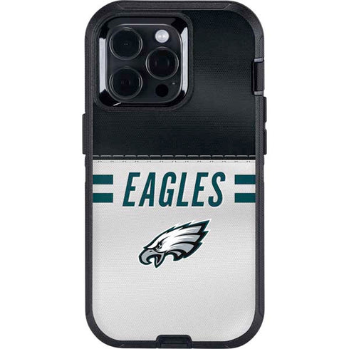 NFL Philadelphia Eagles White Striped Otterbox Defender iPhone Skin