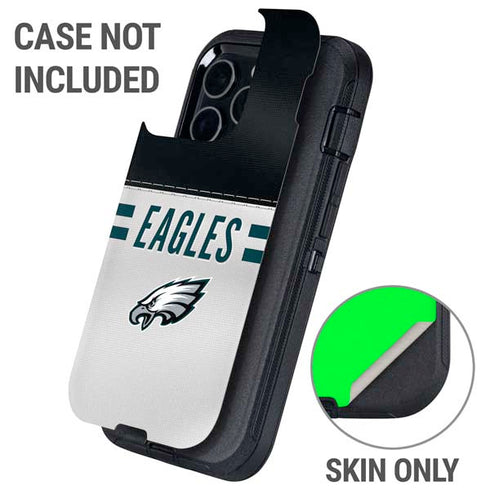 NFL Philadelphia Eagles White Striped Otterbox Defender iPhone Skin
