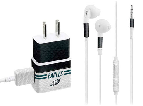 NFL Philadelphia Eagles White Striped Phone Charger Skin