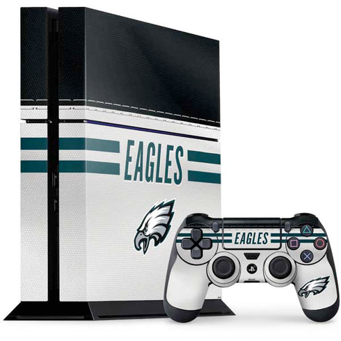 NFL Philadelphia Eagles White Striped PS4 Console and Controller Bundle Skin