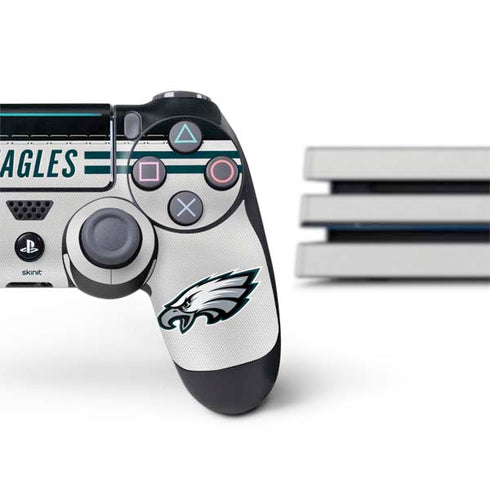 NFL Philadelphia Eagles White Striped PS4 Pro Bundle Skin