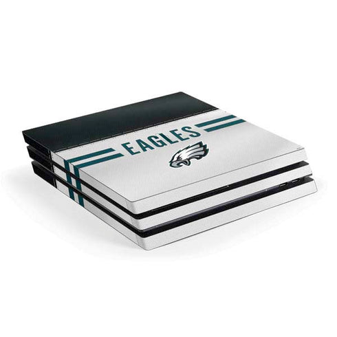 NFL Philadelphia Eagles White Striped PS4 Pro Console Skin