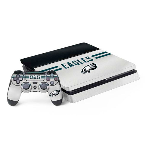 NFL Philadelphia Eagles White Striped PS4 Slim Bundle Skin