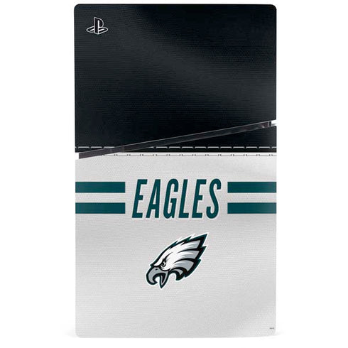 NFL Philadelphia Eagles White Striped PS5 Slim Disk Bundle Skin