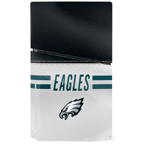 NFL Philadelphia Eagles White Striped PS5 Slim Disk Bundle Skin