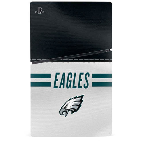NFL Philadelphia Eagles White Striped PS5 Slim Digital Edition Console Skin