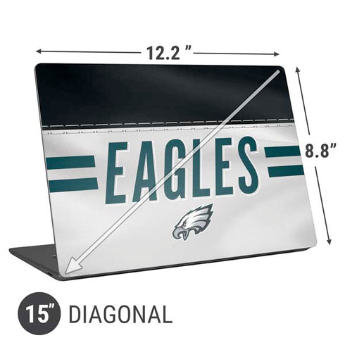 NFL Philadelphia Eagles White Striped Universal Laptop 15in (12.2 x 8.8in) Skin