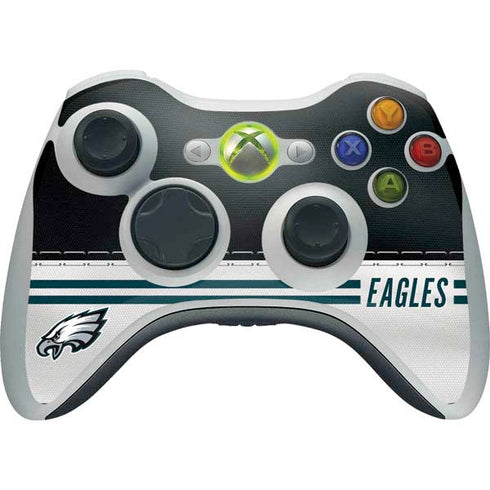 NFL Philadelphia Eagles White Striped Xbox 360 Wireless Controller Skin