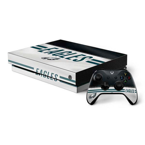 NFL Philadelphia Eagles White Striped Xbox One X Bundle Skin