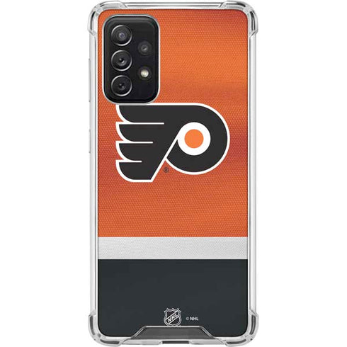 NHL Philadelphia Flyers Alternate Jersey Galaxy A72 5G Clear Case