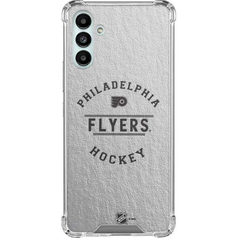 NHL Philadelphia Flyers Black Text Galaxy A13 5G Clear Case