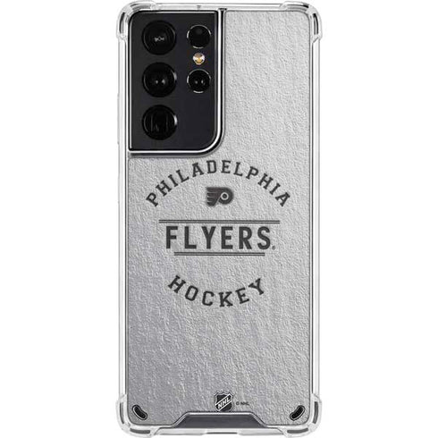 NHL Philadelphia Flyers Black Text Galaxy S21 Ultra 5G Clear Case