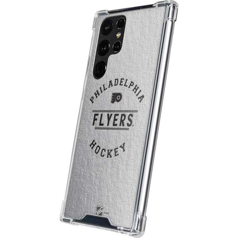 NHL Philadelphia Flyers Black Text Galaxy S22 Ultra Clear Case