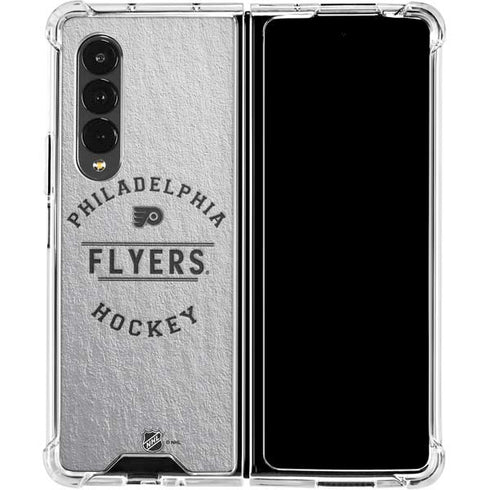 NHL Philadelphia Flyers Black Text Galaxy Z Fold4 5G Clear Case