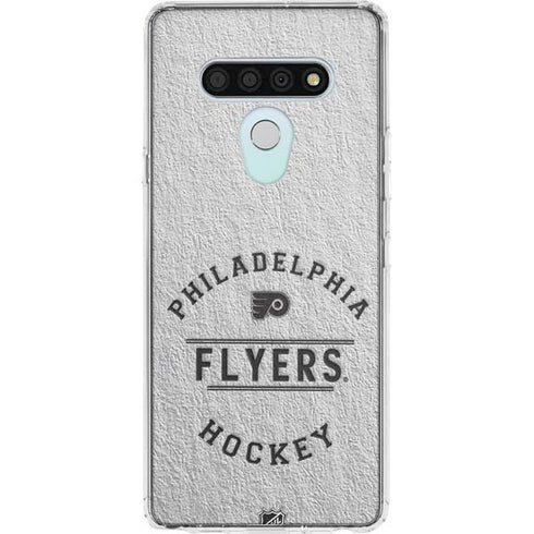 NHL Philadelphia Flyers Black Text LG Stylo 6 Clear Case