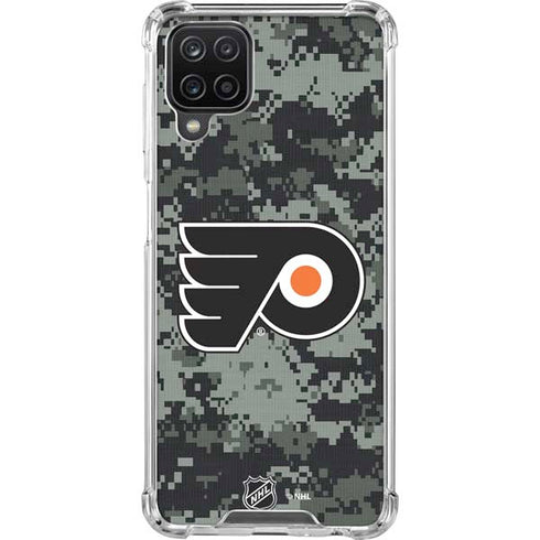 NHL Philadelphia Flyers Camo Galaxy A12 Clear Case