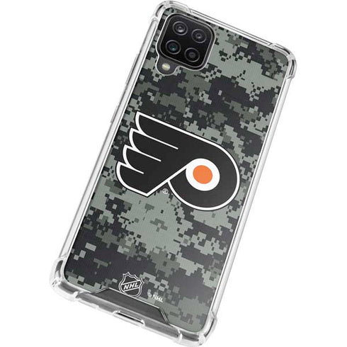 NHL Philadelphia Flyers Camo Galaxy A12 Clear Case