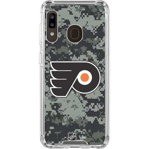 NHL Philadelphia Flyers Camo Galaxy A30 Clear Case