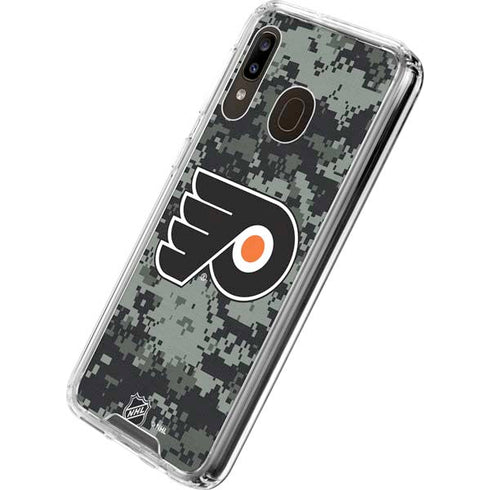NHL Philadelphia Flyers Camo Galaxy A30 Clear Case