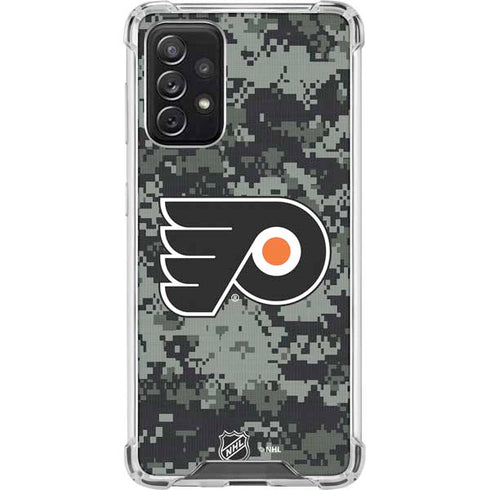 NHL Philadelphia Flyers Camo Galaxy A72 5G Clear Case