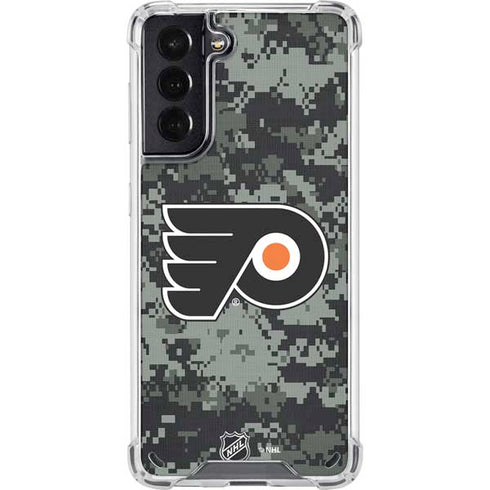 NHL Philadelphia Flyers Camo Galaxy S21 5G Clear Case