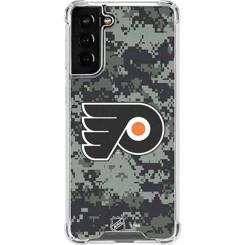 NHL Philadelphia Flyers Camo Galaxy S21 FE Clear Case