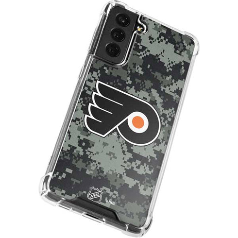 NHL Philadelphia Flyers Camo Galaxy S21 FE Clear Case