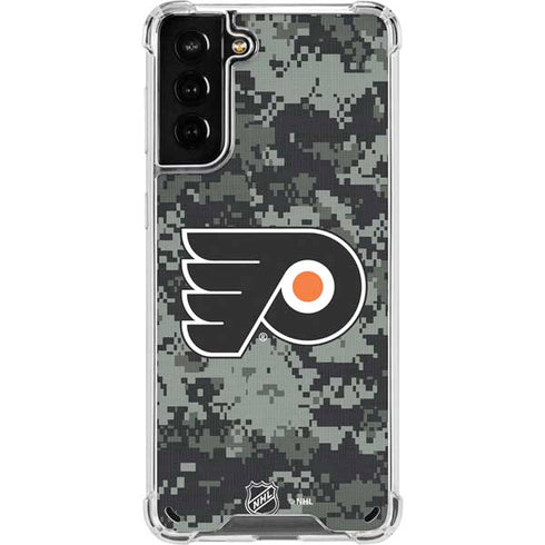 NHL Philadelphia Flyers Camo Galaxy S21 Plus 5G Clear Case
