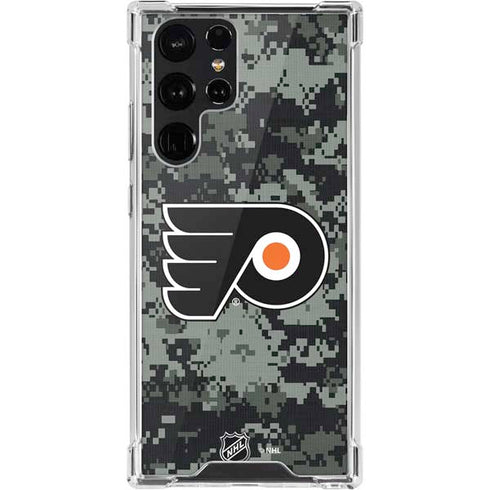 NHL Philadelphia Flyers Camo Galaxy S22 Ultra Clear Case