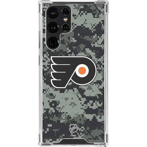 NHL Philadelphia Flyers Camo Galaxy S24 Ultra Clear Case