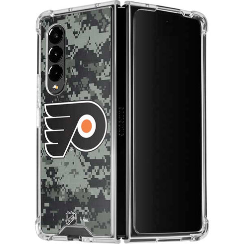 NHL Philadelphia Flyers Camo Galaxy Z Fold4 5G Clear Case