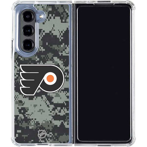 NHL Philadelphia Flyers Camo Galaxy Z Fold5 5G Clear Case