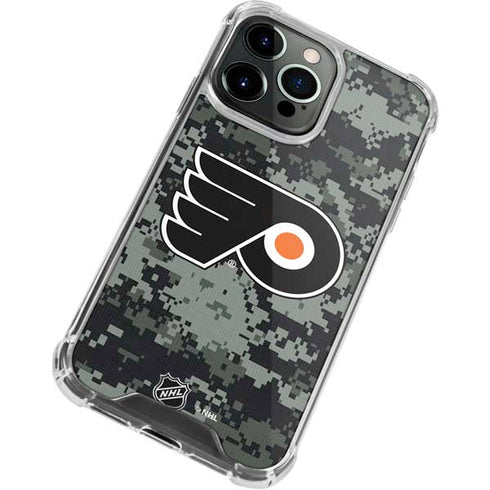 NHL Philadelphia Flyers Camo iPhone 13 Pro Clear Case