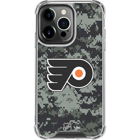 NHL Philadelphia Flyers Camo iPhone 15 Pro Clear Case